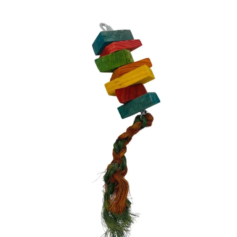 Wood and Rope bird parrot Toy 10